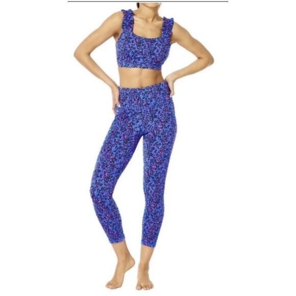 Lilly Pulitzer Luxletic Weekender Leggings Blue Flare Growl and Prowl Print XS - Picture 10 of 12